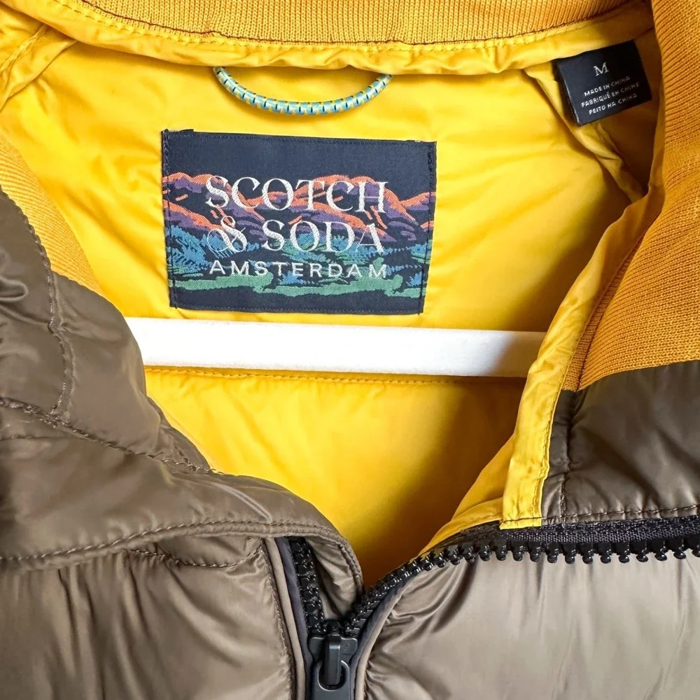 Scotch & Soda Mens Puffer Olive Green Repreve‎ Jacket Gorpcore Size M